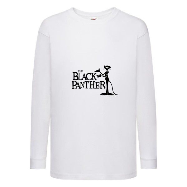 The black panther -T-shirt enfant manches longues cool Enfant -Fruit of the loom - Kids LS Value Weight T -thème  cinema - 