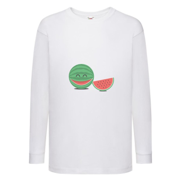 TRANCHE DE RIGOLADE -T-shirt enfant manches longues rigolo imprimé Enfant -Fruit of the loom - Kids LS Value Weight T -Thème humour enfantin -