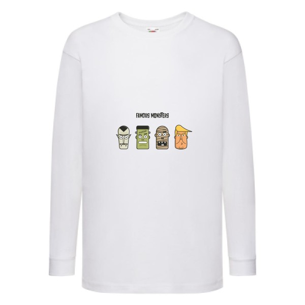 T-shirt enfant manches longues - Fruit of the loom - Kids LS Value Weight T - Famous monsters