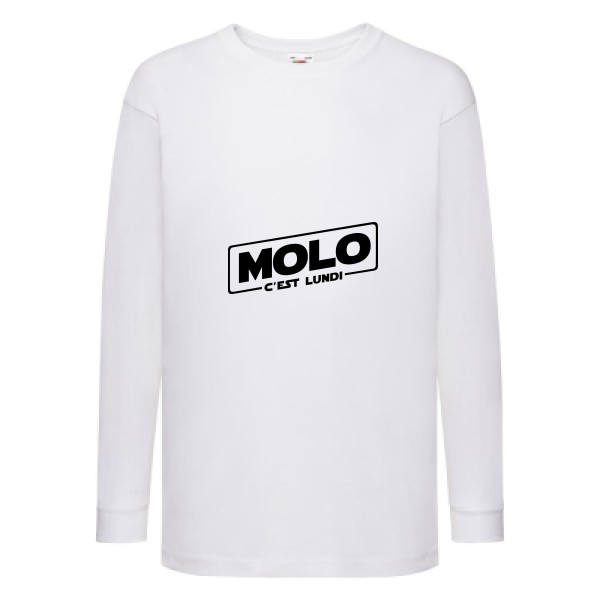 Molo c'est lundi -T-shirt enfant manches longues Enfant original -Fruit of the loom - Kids LS Value Weight T -Thème original-