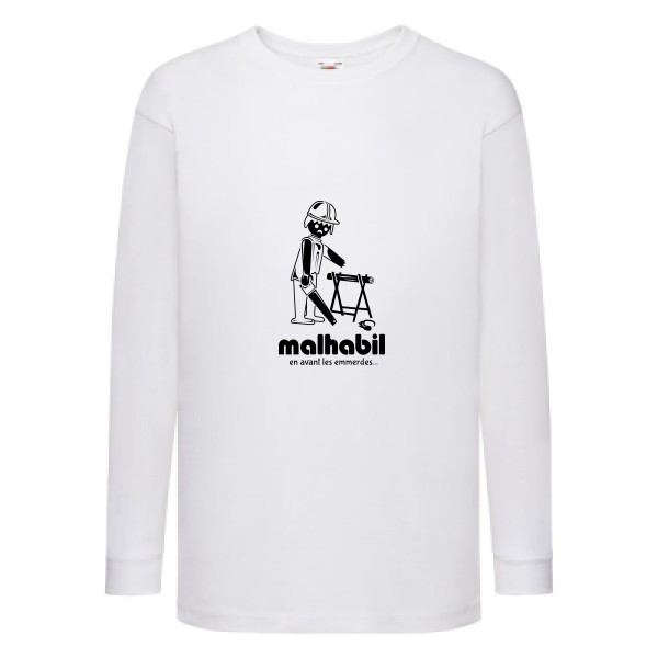 T-shirt enfant manches longues Enfant humour - Malhabil... - 