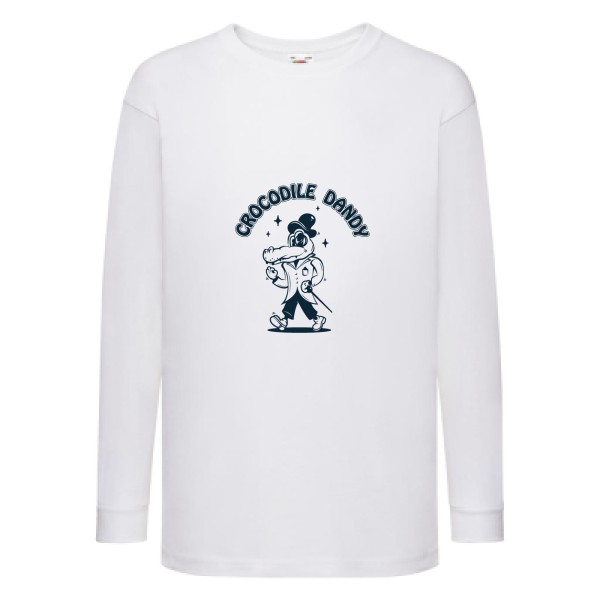 Crocodile dandy - T-shirt enfant manches longues rigolo Enfant - modèle Fruit of the loom - Kids LS Value Weight T -thème cinema et parodie -