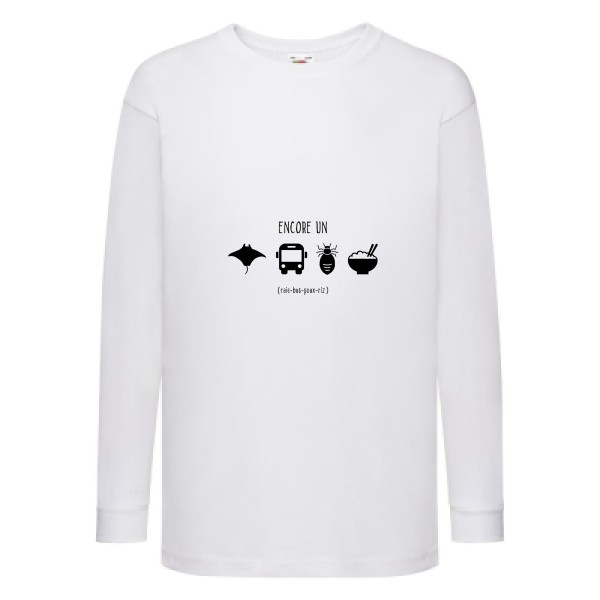 REBUS- T shirt rigolo- modèle Fruit of the loom - Kids LS Value Weight T - 