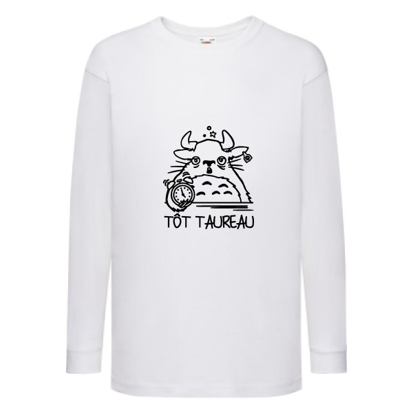 Tot Taureau - Tee shirt rigolo - modèle Fruit of the loom - Kids LS Value Weight T -Enfant -