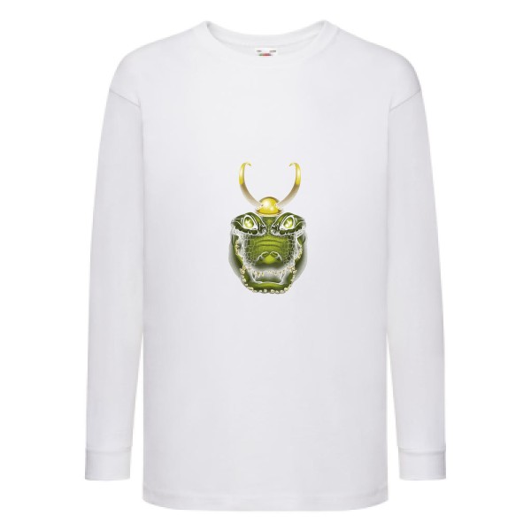 Alligator smile - T-shirt enfant manches longues animaux -Fruit of the loom - Kids LS Value Weight T