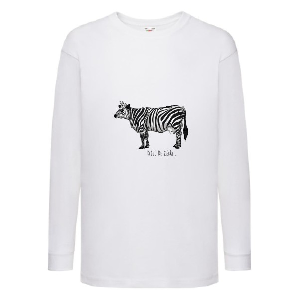 drole de zebre- Tee shirts originaux Enfant - modèle Fruit of the loom - Kids LS Value Weight T -