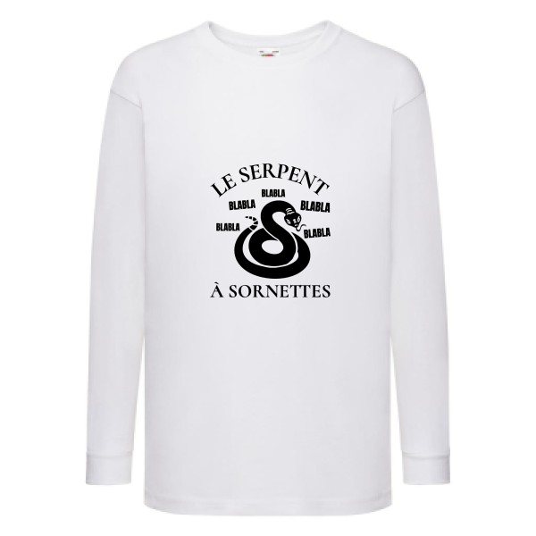 Serpent à Sornettes - T-shirt enfant manches longues rigolo Enfant -Fruit of the loom - Kids LS Value Weight T -thème original et humour