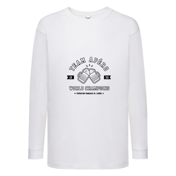 T-shirt enfant manches longues - Fruit of the loom - Kids LS Value Weight T - Team apéro