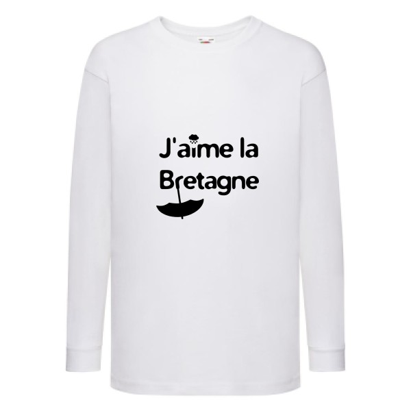 T-shirt enfant manches longues - Fruit of the loom - Kids LS Value Weight T - J'aime la Bretagne