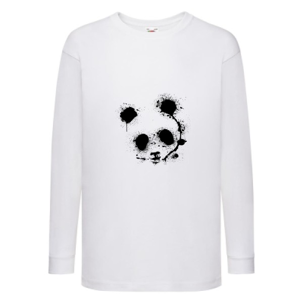 T-shirt enfant manches longues panda - Enfant -Fruit of the loom - Kids LS Value Weight T 
