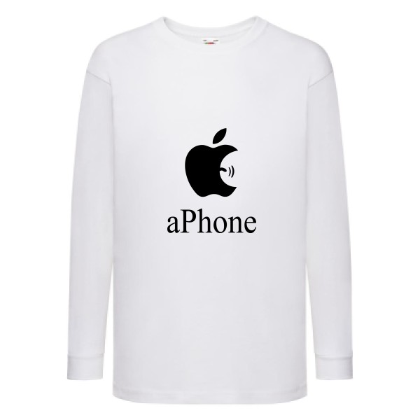 aPhone T shirt geek-Fruit of the loom - Kids LS Value Weight T