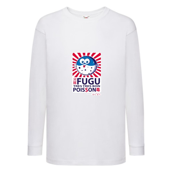 Fugu - T-shirt enfant manches longues trés marrant Enfant - modèle Fruit of the loom - Kids LS Value Weight T -thème burlesque -