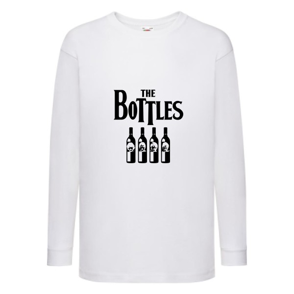 The Bottles - T-shirt enfant manches longues parodie  pour Enfant - modèle Fruit of the loom - Kids LS Value Weight T - thème parodie et musique vintage -