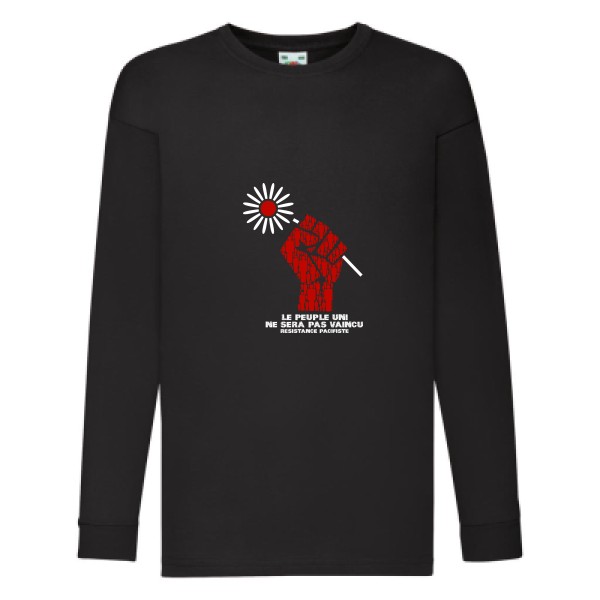 Resistance Pacifiste - T-shirt enfant manches longues original Enfant  -Fruit of the loom - Kids LS Value Weight T - Thème peace and love -