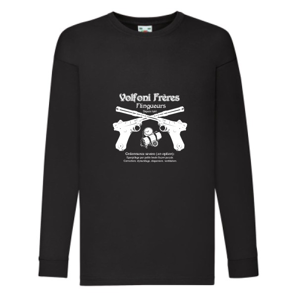 Volfoni Frère -T-shirt enfant manches longues  Enfant  vintage -Fruit of the loom - Kids LS Value Weight T -thème  rétro et vintage - 