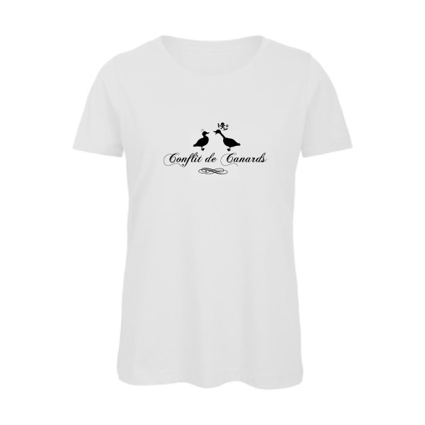 Conflit De Canards - Tee shirt humour noir Femme -B&C - Inspire T/women