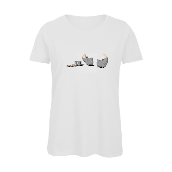 Rhinoféroce - T-shirt femme bio humour potache Femme  -B&C - Inspire T/women - Thème humour noir -