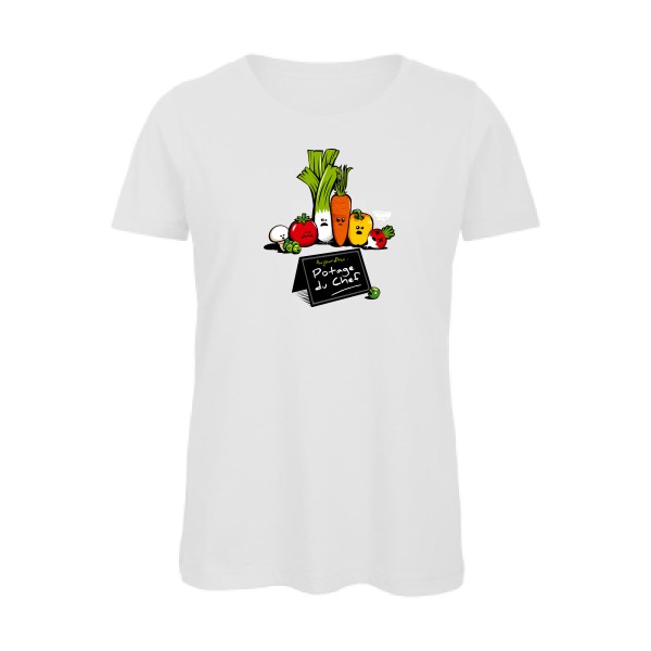 Potage du Chef - T-shirt femme bio rigolo Femme - modèle B&C - Inspire T/women -thème humour cuisine et top chef-