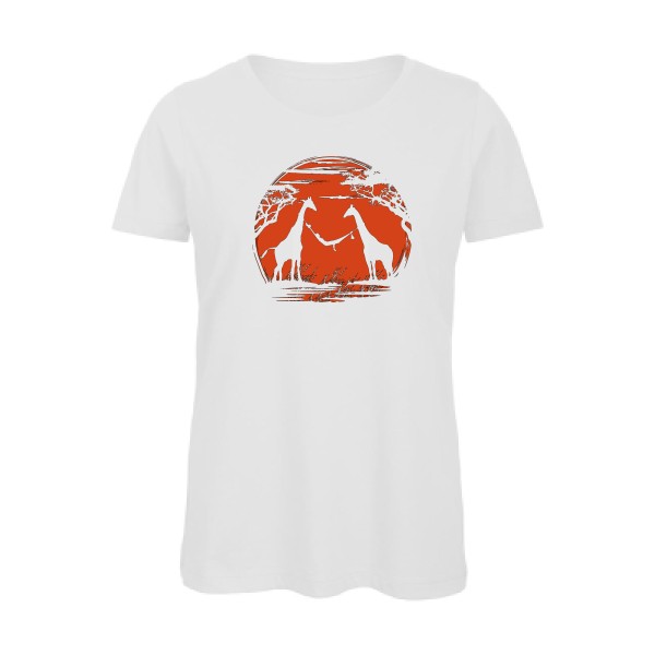 girafe - T-shirt femme bio Femme animaux  - B&C - Inspire T/women - thème geek et zen