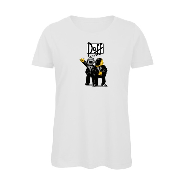 Duff Punk - T-shirt femme bio rétro Femme - modèle B&C - Inspire T/women -thème dj et  vintage -