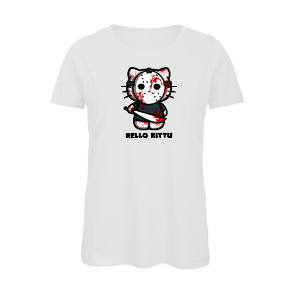 T shirt humour noir-Hello KittU-B&C - Inspire T/women