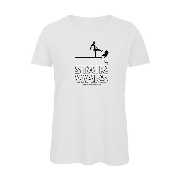 STAIR WARS -T-shirt femme bio humour Femme -B&C - Inspire T/women -thème parodie star wars -