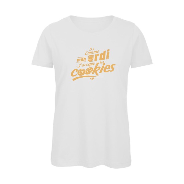 J'accepte les cookies -T-shirt femme bio Geek - Femme -B&C - Inspire T/women -thème cookies  - 