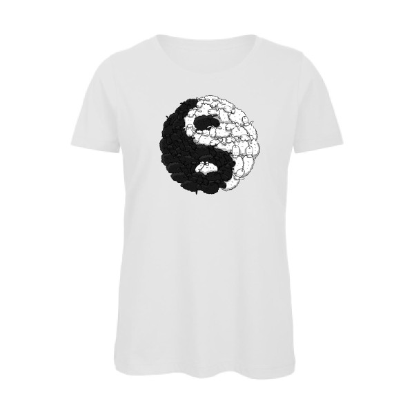 Mouton Yin Yang - Tee shirt humoristique Femme - modèle B&C - Inspire T/women - thème zen -