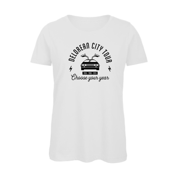 Delorean city tour - T-shirt femme bio vintage pour Femme -modèle B&C - Inspire T/women - thème automobile et cinema -