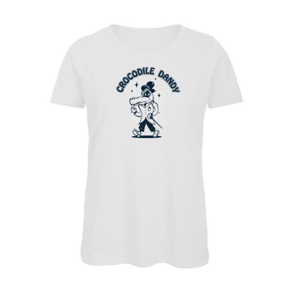 Crocodile dandy - T-shirt femme bio rigolo Femme - modèle B&C - Inspire T/women -thème cinema et parodie -