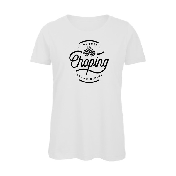 Journée Choping -T-shirt femme bio bière - Femme -B&C - Inspire T/women -thème alcool humour - 