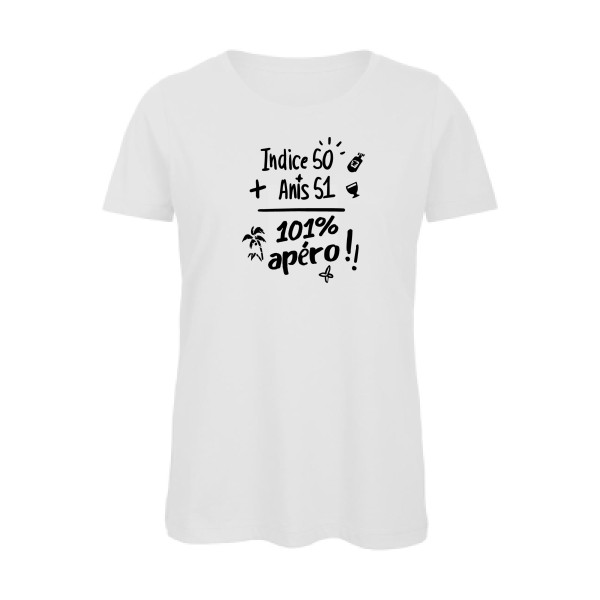T-shirt femme bio - B&C - Inspire T/women - 101 pourcent apéro !!