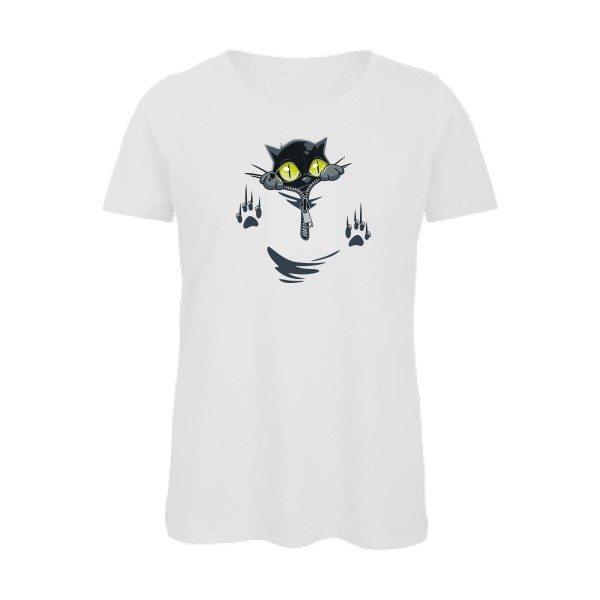 oOh - T-shirt femme bio rigolo pour Femme -modèle B&C - Inspire T/women - thème humour chat -