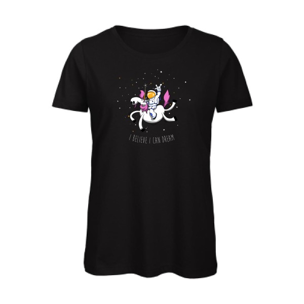 T-shirt femme bio - B&C - Inspire T/women - Space Rodéo Licorne
