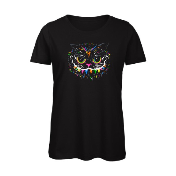  Le chat du Cheshire - Tee shirt avec un chat - modèle B&C - Inspire T/women-Femme-