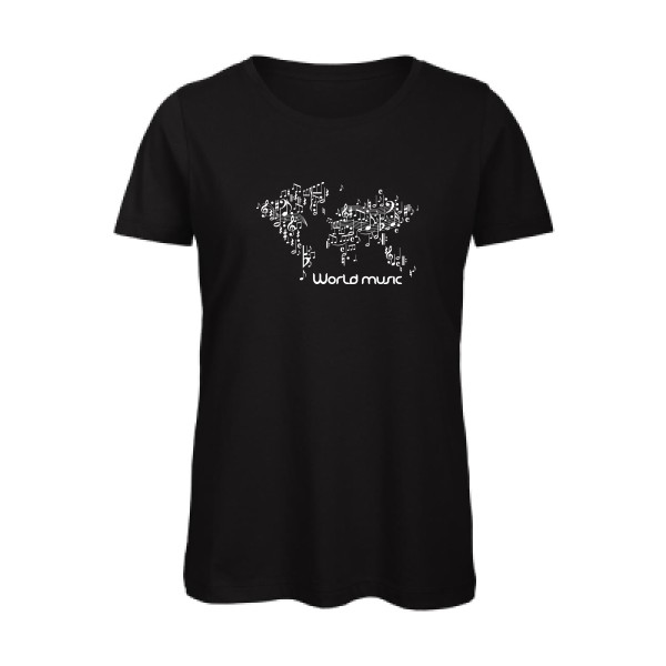 World music - T-shirt femme bio musique Femme - modèle B&C - Inspire T/women -thème dj musique -