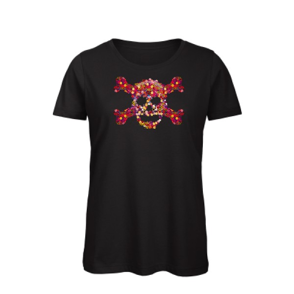 T-shirt femme bio - B&C - Inspire T/women - Floral skull