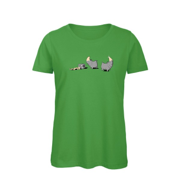Rhinoféroce - T-shirt femme bio humour potache Femme  -B&C - Inspire T/women - Thème humour noir -