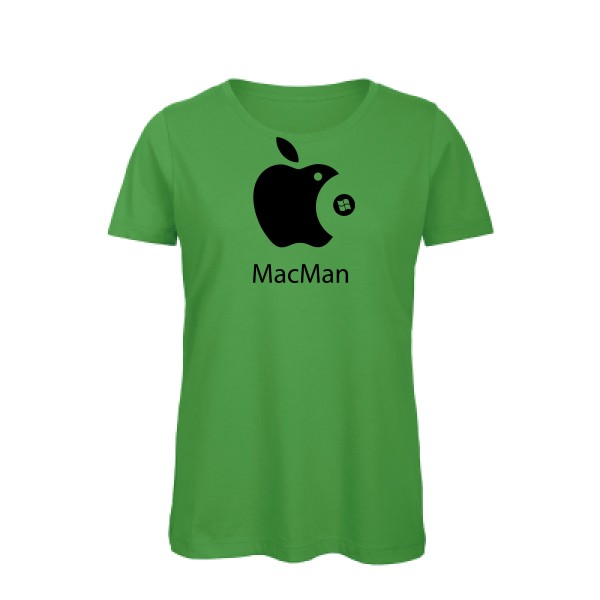 MacMan - T-shirt femme bio vintage pour Femme -modèle B&C - Inspire T/women - thème retro et jeux videos -