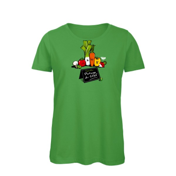 Potage du Chef - T-shirt femme bio rigolo Femme - modèle B&C - Inspire T/women -thème humour cuisine et top chef-