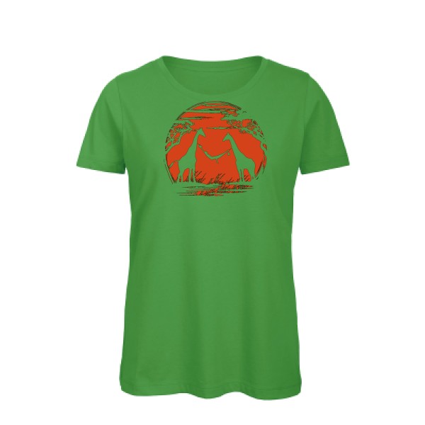 girafe - T-shirt femme bio Femme animaux  - B&C - Inspire T/women - thème geek et zen