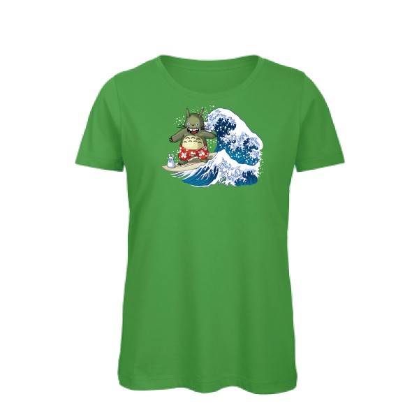 Totorokusai -T-shirt femme bio  surf -B&C - Inspire T/women -thème plage et soleil -