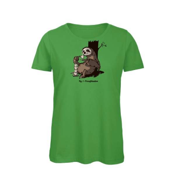 Procaféination -T-shirt femme bio animaux  -B&C - Inspire T/women -thème  humour et bestiole - 