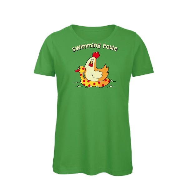 swimming poule - T-shirt femme bio rigolo Femme - modèle B&C - Inspire T/women -thème burlesque -
