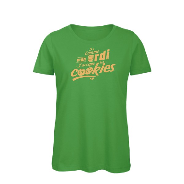 J'accepte les cookies -T-shirt femme bio Geek - Femme -B&C - Inspire T/women -thème cookies  - 