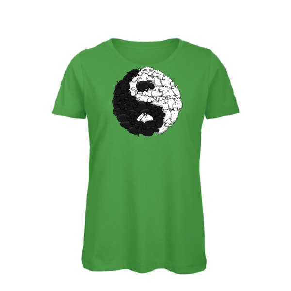 Mouton Yin Yang - Tee shirt humoristique Femme - modèle B&C - Inspire T/women - thème zen -