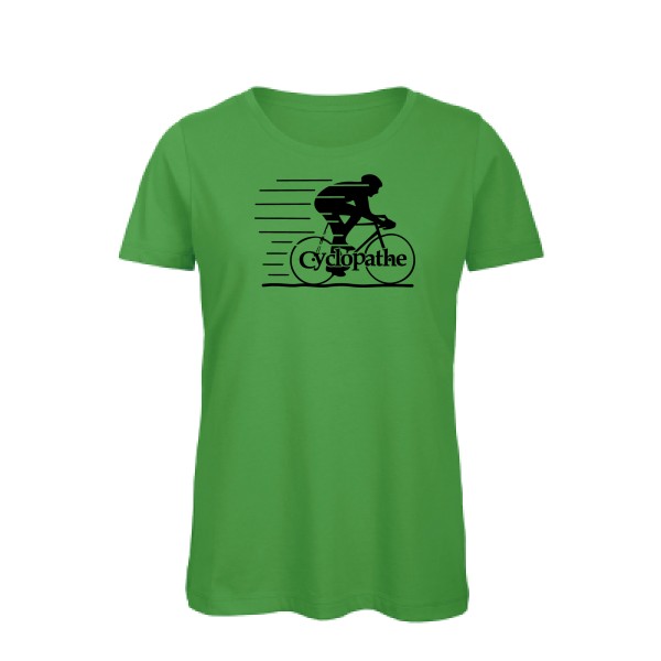 T shirt humoristique sur le thème du velo - CYCLOPATHE !- Modèle T-shirt femme bio-B&C - Inspire T/women-