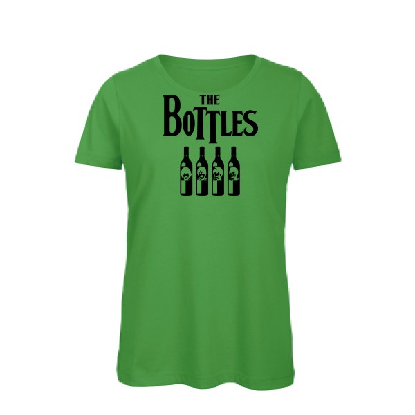 The Bottles - T-shirt femme bio parodie  pour Femme - modèle B&C - Inspire T/women - thème parodie et musique vintage -