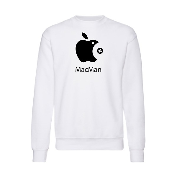 MacMan - Sweat shirt vintage pour Homme -modèle Fruit of the loom 280 g/m² - thème retro et jeux videos -