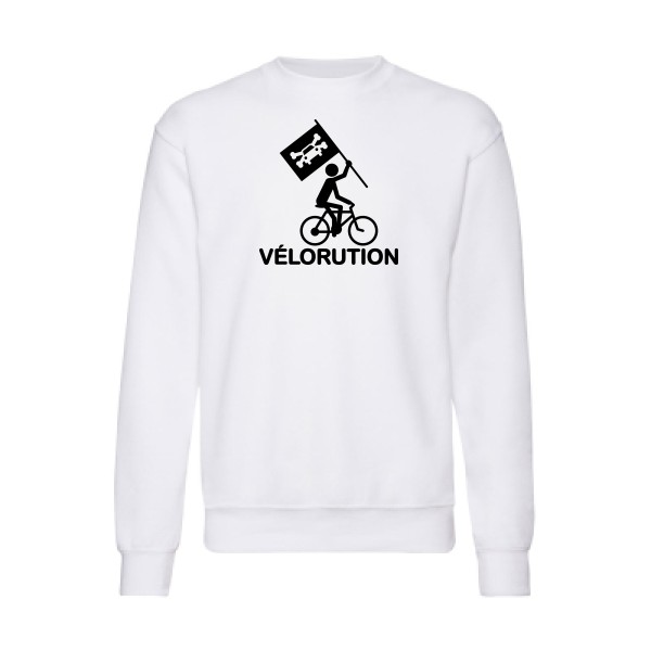 Vélorution- Sweat shirt Homme - thème velo et humour -Fruit of the loom 280 g/m² -